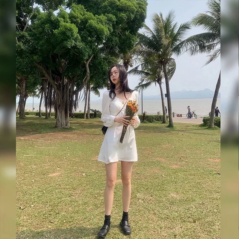 Early Spring 2021new Square Collar Long Sleeve Dress Small Sized Man's Wear French Gentle Elegant Bottoming Skirt Women
Early Spring 2021new Square Collar Long Sleeve Dress Small Sized Man's Wear French Gentle Elegant Bottoming Skirt Women