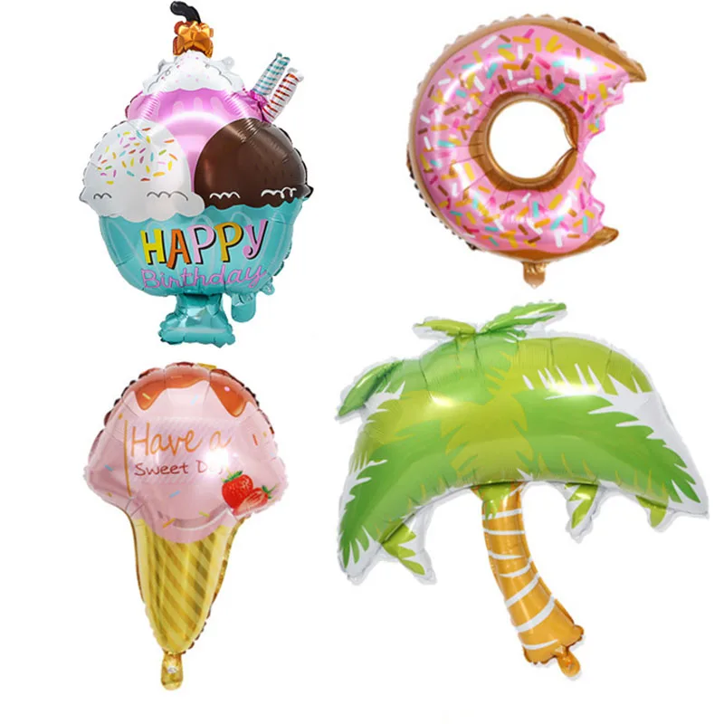 

Summer Ice Cream Donut Party Decorating Aluminum Foil Balloon Children's Day Holiday Venue Layout Swimming Pool Theme Party