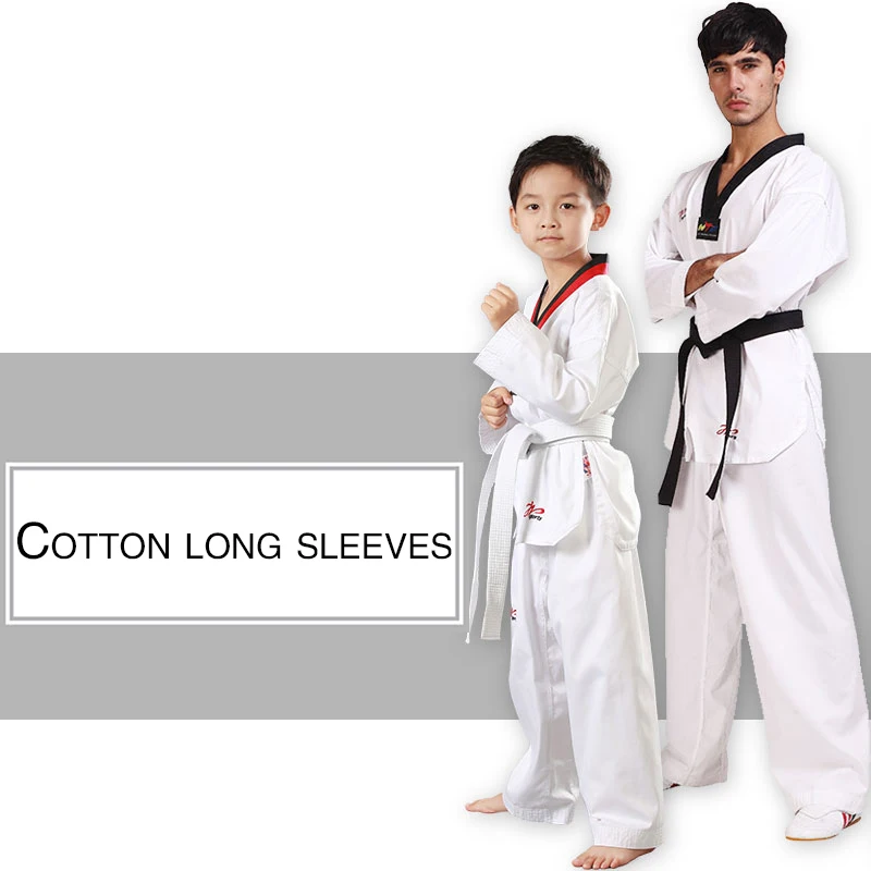 Cotton Taekwondo suits, children's autumn and winter training clothing, adult long-sleeved men's and women's beginner clothing
Cotton Taekwondo suits, children's autumn and winter training clothing, adult long-sleeved men's and women's beginner clothing