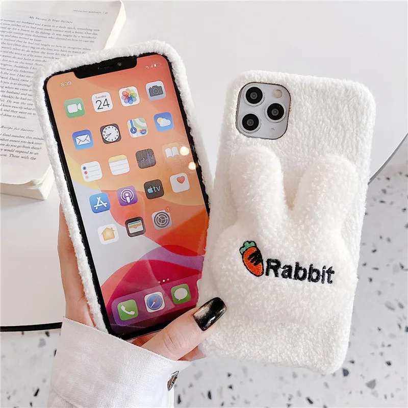 Cute 3D Embroidery Carrot Rabbit Warm Lamb Plush Phone Case For iPhone 12 Mini 12 11 Pro XS MAX XR X 8 7 Plus Plush Cartoon Capa
Cute 3D Embroidery Carrot Rabbit Warm Lamb Plush Phone Case For iPhone 12 Mini 12 11 Pro XS MAX XR X 8 7 Plus Plush Cartoon Capa
