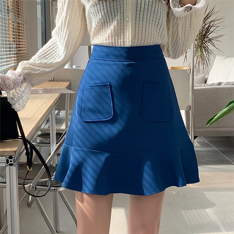 Limiguyue Women Mermaid Mini Skirt Blue Pink High Waist Short Skirt Black Green Package Hip A-line Ruffled Skirts Korean Preppy
Limiguyue Women Mermaid Mini Skirt Blue Pink High Waist Short Skirt Black Green Package Hip A-line Ruffled Skirts Korean Preppy
