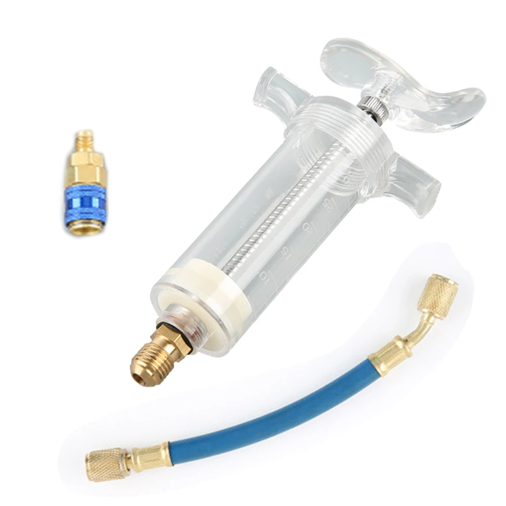 Oil/Dye Injector 30Ml 1 Oz With Low Side Quick Coupler Adapter 1/4 SAE X4T7 Transparent Fluid Tube
Oil/Dye Injector 30Ml 1 Oz With Low Side Quick Coupler Adapter 1/4 SAE X4T7 Transparent Fluid Tube