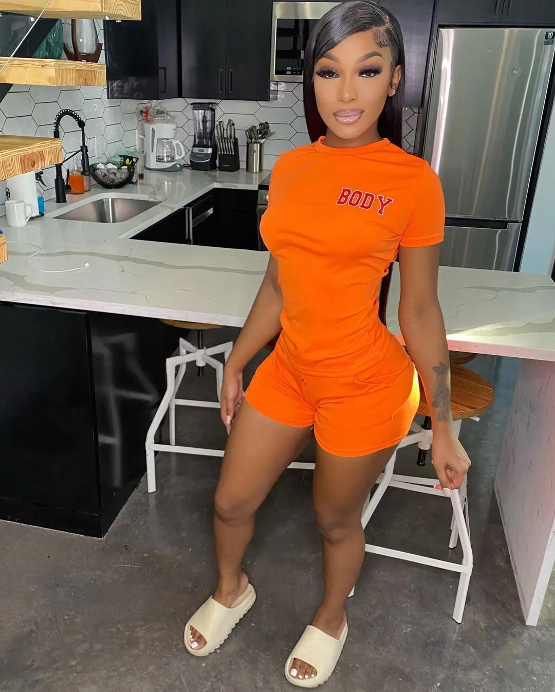Aniow Summer Spring Short Sleeve Letter print T-shirt Top and Shorts Set Two Piece Set Tracksuit Women Sportwear Lounge Wear 
Aniow Summer Spring Short Sleeve Letter print T-shirt Top and Shorts Set Two Piece Set Tracksuit Women Sportwear Lounge Wear