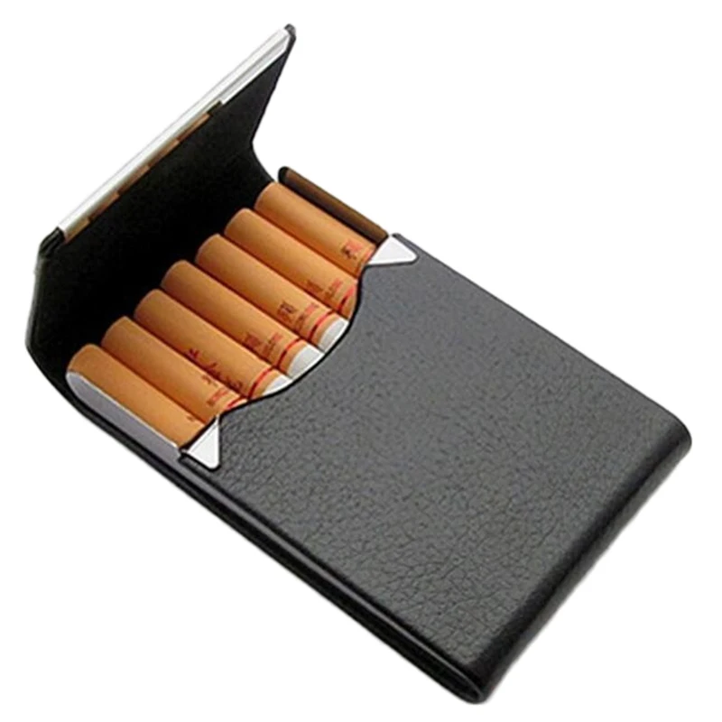 1pcs Anti Pressure Waterproof Metal Cigarette Box Holds 7-14pcs Cigarettes Fashion Individuality PU Clamshell Cigarette Case
1pcs Anti Pressure Waterproof Metal Cigarette Box Holds 7-14pcs Cigarettes Fashion Individuality PU Clamshell Cigarette Case