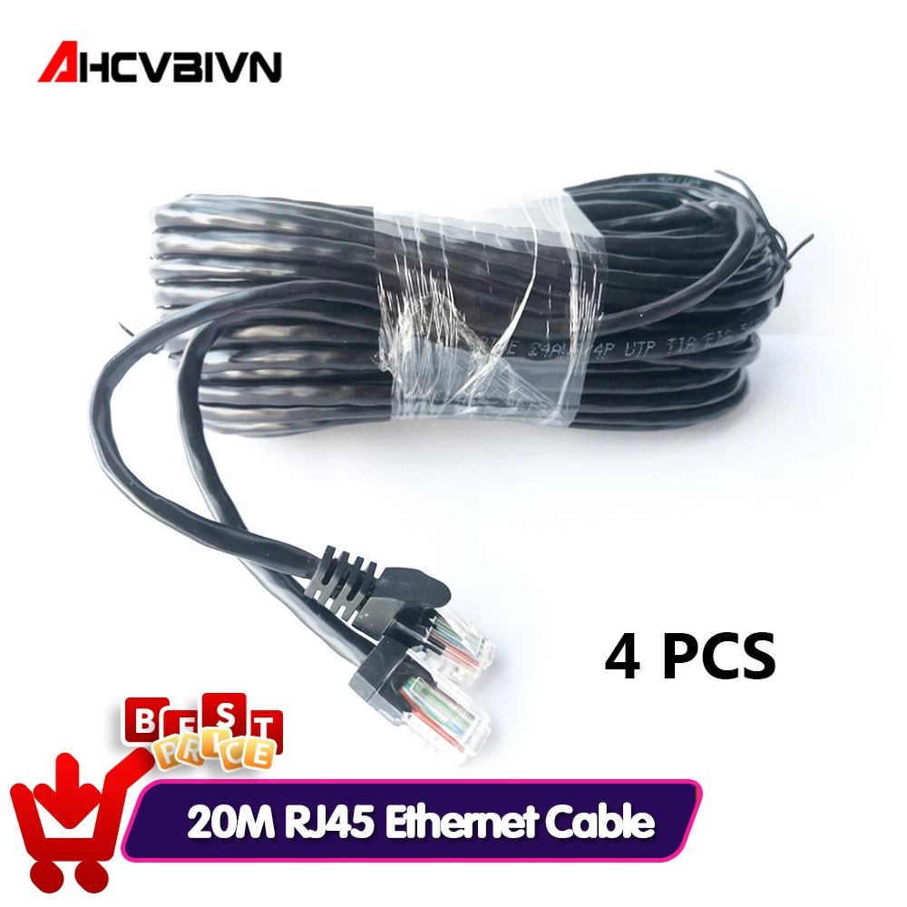 Value 4 pcs 20M 65ft cat5 Ethernet Network Cable RJ45 Patch Outdoor Waterproof LAN Cable Wires For CCTV POE IP Camera System
Value 4 pcs 20M 65ft cat5 Ethernet Network Cable RJ45 Patch Outdoor Waterproof LAN Cable Wires For CCTV POE IP Camera System