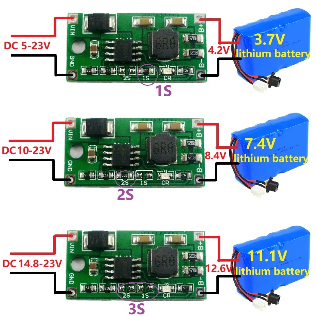 2A 1A Multi-Cell Synchronous Buck Li-Ion Charger DC 5-23V to 4.2V 8.4V 12.6V for 3.7V 7.4V 11.1V 18650 Lithium Battery DD23CRTA
2A 1A Multi-Cell Synchronous Buck Li-Ion Charger DC 5-23V to 4.2V 8.4V 12.6V for 3.7V 7.4V 11.1V 18650 Lithium Battery DD23CRTA