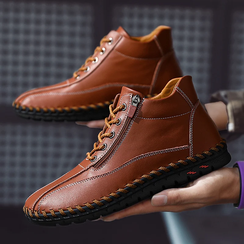 Men Leather Boots Men's Warm Fur Snow Boots Winter Shoes High Quality Split Leather Comfortable Ankle Men Warm Boots 48
Men Leather Boots Men's Warm Fur Snow Boots Winter Shoes High Quality Split Leather Comfortable Ankle Men Warm Boots 48