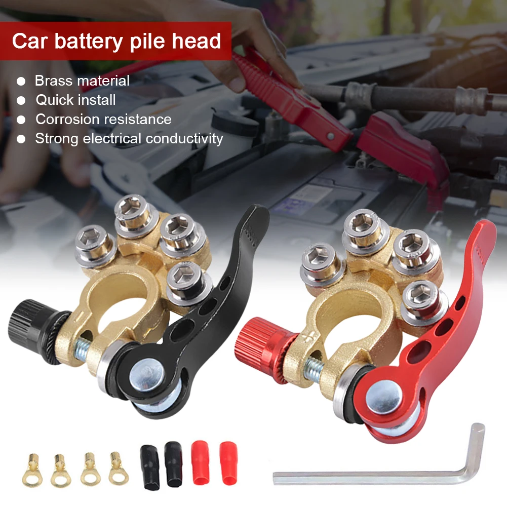 1Pair Car Battery Terminal Connector Quick Release Disconnect Brass Cable Post Terminal Clamp Connector with Wire Lug Hex Key
1Pair Car Battery Terminal Connector Quick Release Disconnect Brass Cable Post Terminal Clamp Connector with Wire Lug Hex Key