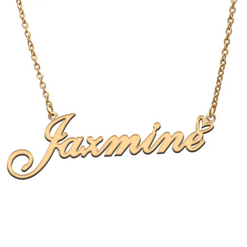Jazmine Name with Love Heart Necklace for Women Stainless Steel Gold & Silver Nameplate Pendant Femme Mother Child Girls Gift
Jazmine Name with Love Heart Necklace for Women Stainless Steel Gold & Silver Nameplate Pendant Femme Mother Child Girls Gift