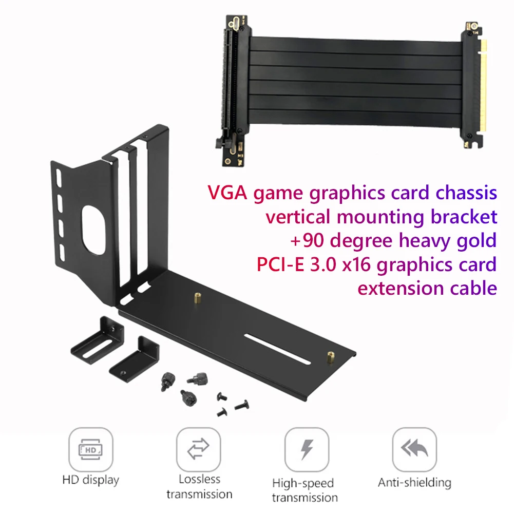 

VGA PCI-E 3,0 X16 видеокарта вертикальный Монтажный кронштейн Удлинительный кабель набор для ATX PC чехол Стандартный интерфейс PCI-E16X