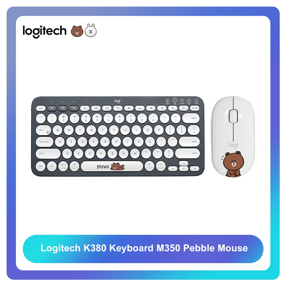 Logitech Feat. Клавиатура Line Friends K380 M350 Pebble Mouse многофункциональное устройство Bluetooth