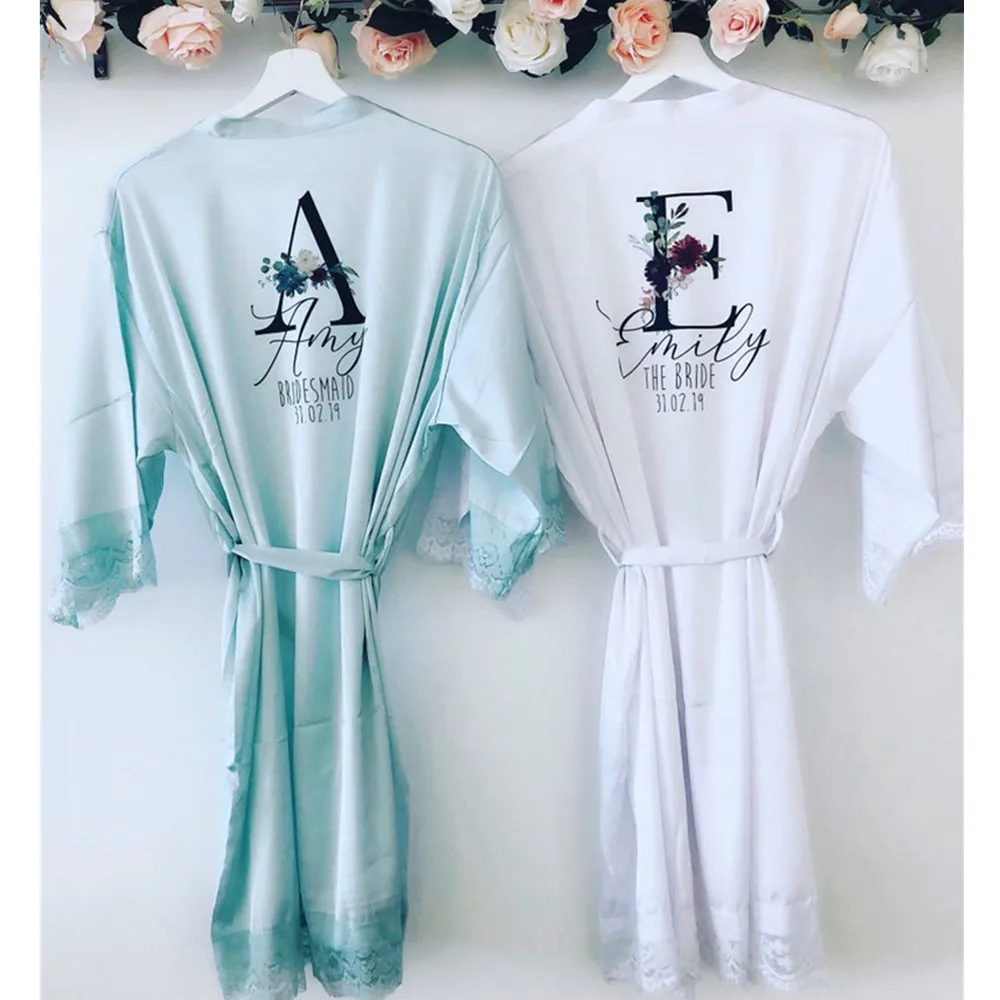 personalized grey silk Hen Party Floral Printed robe initial Lace Sexy Women bride Nightwear Peignoir wedding keepsake Bathrobe
personalized grey silk Hen Party Floral Printed robe initial Lace Sexy Women bride Nightwear Peignoir wedding keepsake Bathrobe