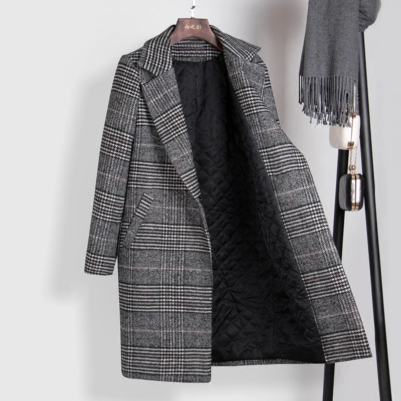 Куртка Шерстяная Женская, в клетку, длинная, Зимняя
Куртка Шерстяная Женская, в клетку, длинная, Зимняя
