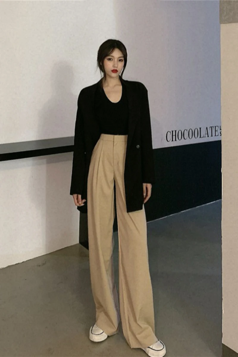 Wavsiyier High Waist Casual Trousers Women Suit Korean Wide Leg Winter Pant Loose Autumn Straight Office 2020 Solid Plus Size
Wavsiyier High Waist Casual Trousers Women Suit Korean Wide Leg Winter Pant Loose Autumn Straight Office 2020 Solid Plus Size