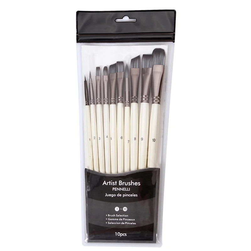 New High Quality Paint Brushes Set For Art Acrylic Gouache Oil Watercolor Artist Canvas Synthetic Nylon Tips 10 Pcs
New High Quality Paint Brushes Set For Art Acrylic Gouache Oil Watercolor Artist Canvas Synthetic Nylon Tips 10 Pcs