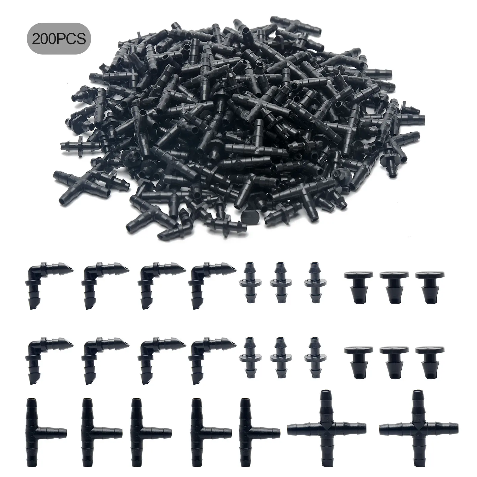 1/4Inch Tube Fittings Tees Water Hose 4 Way Coupling Tool Free Barbed Connector Kit For Flower Pot Drip Irrigation End Plug
1/4Inch Tube Fittings Tees Water Hose 4 Way Coupling Tool Free Barbed Connector Kit For Flower Pot Drip Irrigation End Plug