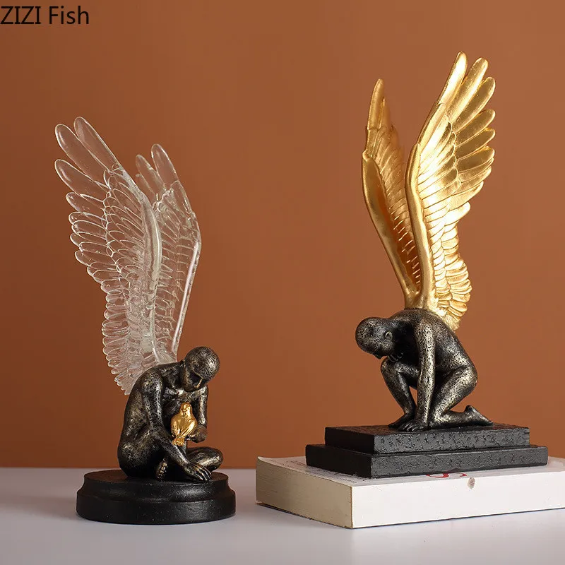 Creative resin figure statue angel Golden wings Golden bird Simulation sculpture Handicraft Home decoration accessories
Creative resin figure statue angel Golden wings Golden bird Simulation sculpture Handicraft Home decoration accessories
