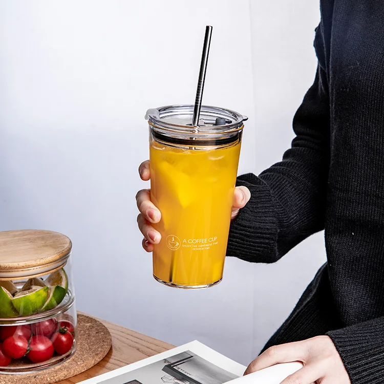 Glass Travel Straw Cup Bottle Reusable Portable Coffee Cup with Straw Creative Tumbler Smoothie Copo Com Canudo Drinkware DK50ST
Glass Travel Straw Cup Bottle Reusable Portable Coffee Cup with Straw Creative Tumbler Smoothie Copo Com Canudo Drinkware DK50ST