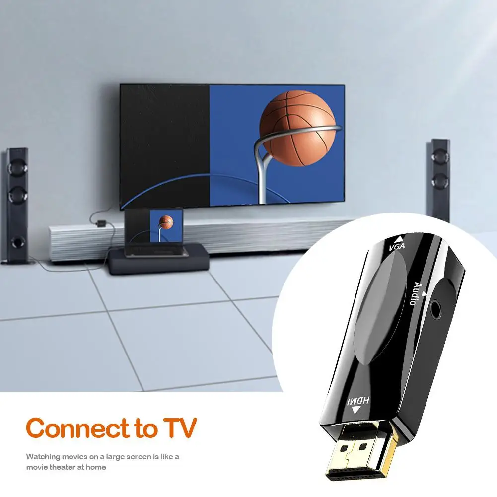 Преобразователь HW2208 HDTV в VGA видеоадаптер HD 1080P с аудиоразъемом 3 5 мм для windows XP/