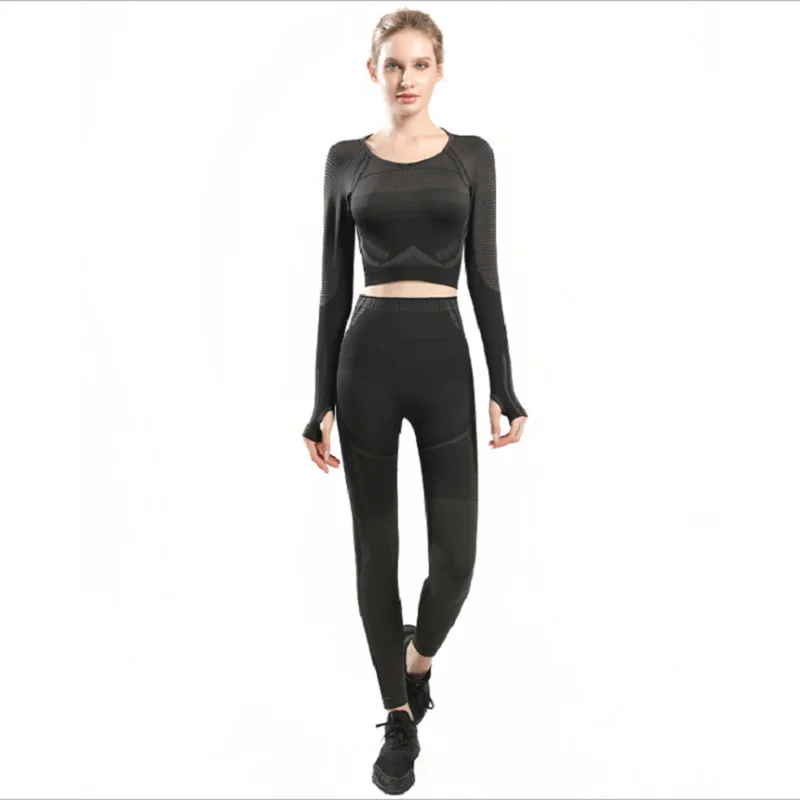 Seamless Women Yoga Set Gym Fitness Sportswear Long Sleeve Crop Top Clothing High Waist Leggings Sport Suits
Seamless Women Yoga Set Gym Fitness Sportswear Long Sleeve Crop Top Clothing High Waist Leggings Sport Suits