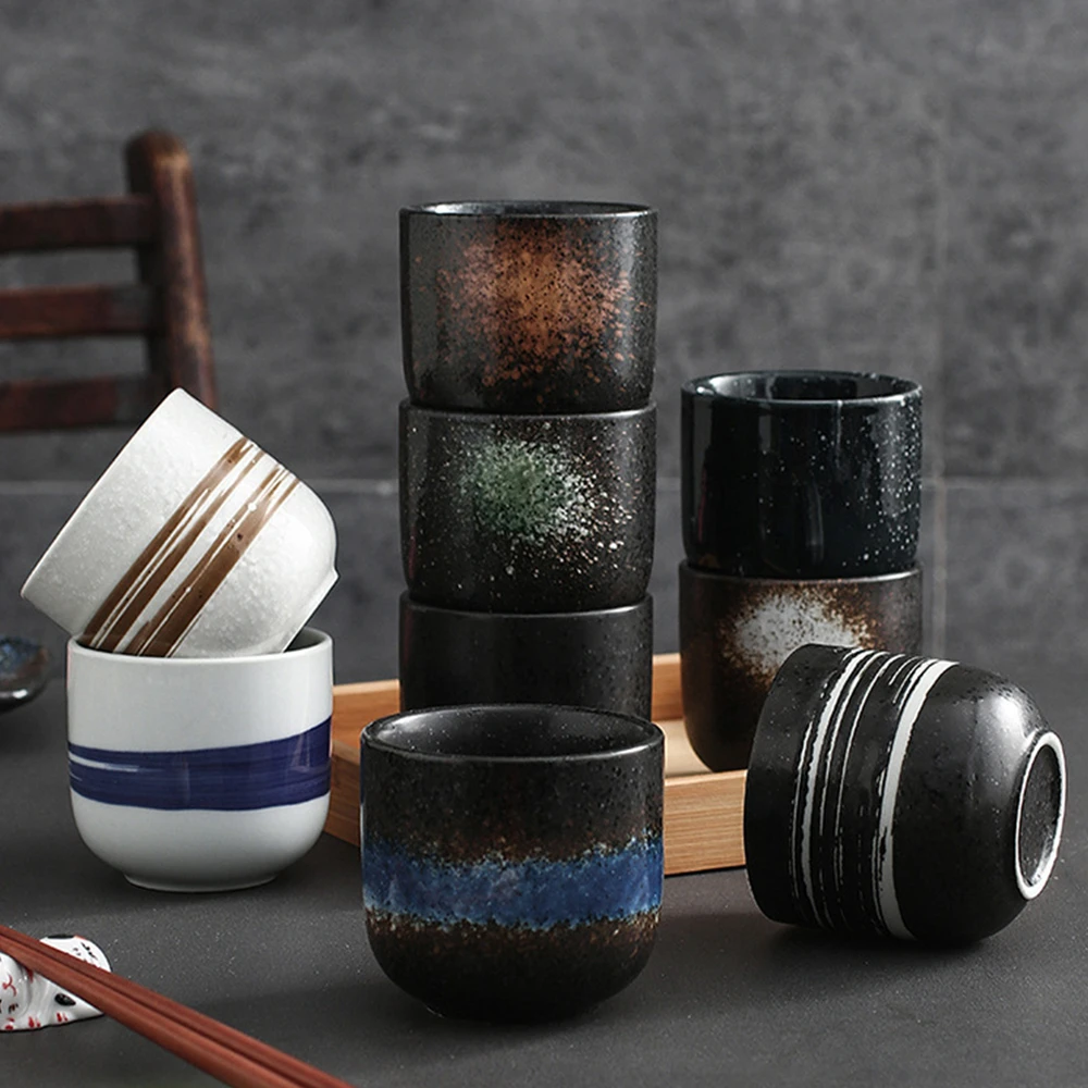 

200 мл чайная чашка в японском стиле, чашка для воды, керамическая посуда, керамические кружки, ручная роспись, кунгфу, чайная чашка, кухонная ...