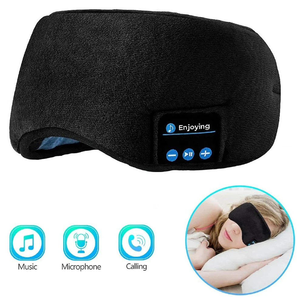 Rechargeable 5.0 Sleep Eye Mask Portable Travel Music Headphone Wireless Sleeping Eye Shades with Charging Cable Black
Rechargeable 5.0 Sleep Eye Mask Portable Travel Music Headphone Wireless Sleeping Eye Shades with Charging Cable Black