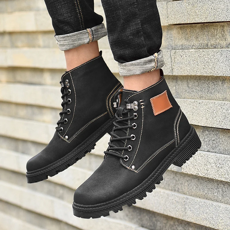 Winter boots Men Genuine Leather Shoes lace up Fashion Motorcycle Boots plush warm snow boots outdoor Casual ankle boots
Winter boots Men Genuine Leather Shoes lace up Fashion Motorcycle Boots plush warm snow boots outdoor Casual ankle boots