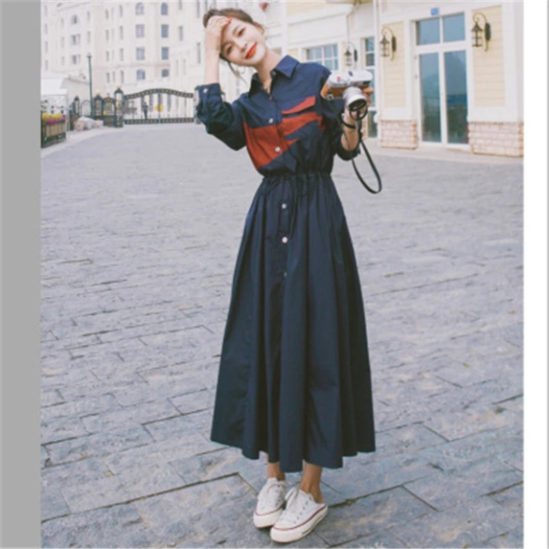 Женское длинное джинсовое платье, винтажное платье составного кроя с воротником-стойкой, весна-осень 2021
Женское длинное джинсовое платье, винтажное платье составного кроя с воротником-стойкой, весна-осень 2021