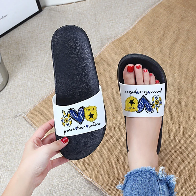 Peace Love Police Printed Slippers 90's Girls Home Indoor Women Slippers Summer Non-slip Slides Fashion Flip Flops
Peace Love Police Printed Slippers 90's Girls Home Indoor Women Slippers Summer Non-slip Slides Fashion Flip Flops