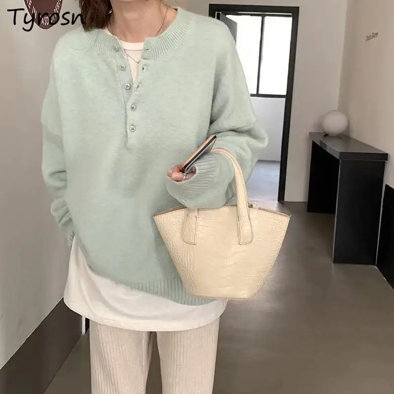 Simple Tender Pullovers Women Loose Slouchy Solid Basic All Match Jumpers Warm Knitting Streetwear Mujer Clothing Sweaters Teens
Simple Tender Pullovers Women Loose Slouchy Solid Basic All Match Jumpers Warm Knitting Streetwear Mujer Clothing Sweaters Teens