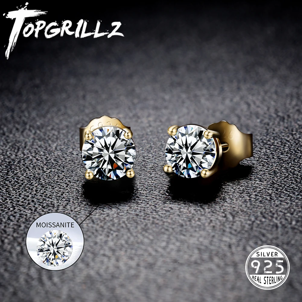 TOPGRILLZ 3/4/5MM 0.1-0.5 Carat D Color Moissanite Earrings 100% 925 Sterling Silver Earrings Fashion Charm Jewelry Women Gift
TOPGRILLZ 3/4/5MM 0.1-0.5 Carat D Color Moissanite Earrings 100% 925 Sterling Silver Earrings Fashion Charm Jewelry Women Gift