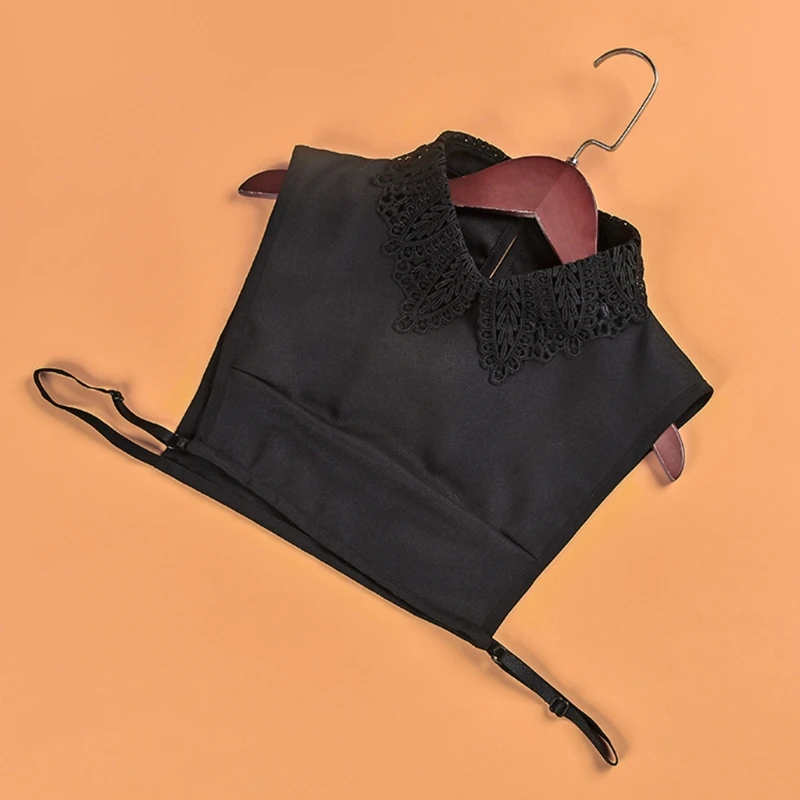 Women Leaves Lace Lapel False Collar Back Keyhole Button Pullover Half Shirt X5XA 
Women Leaves Lace Lapel False Collar Back Keyhole Button Pullover Half Shirt X5XA