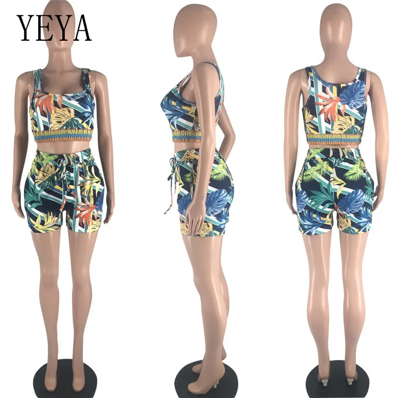 YEYA Summer Casual 2 Sets Multicolor Print Square Collar Off Shoulder Sleeveless Tanks Top Drawstring Lace Up Short Pants Club
YEYA Summer Casual 2 Sets Multicolor Print Square Collar Off Shoulder Sleeveless Tanks Top Drawstring Lace Up Short Pants Club