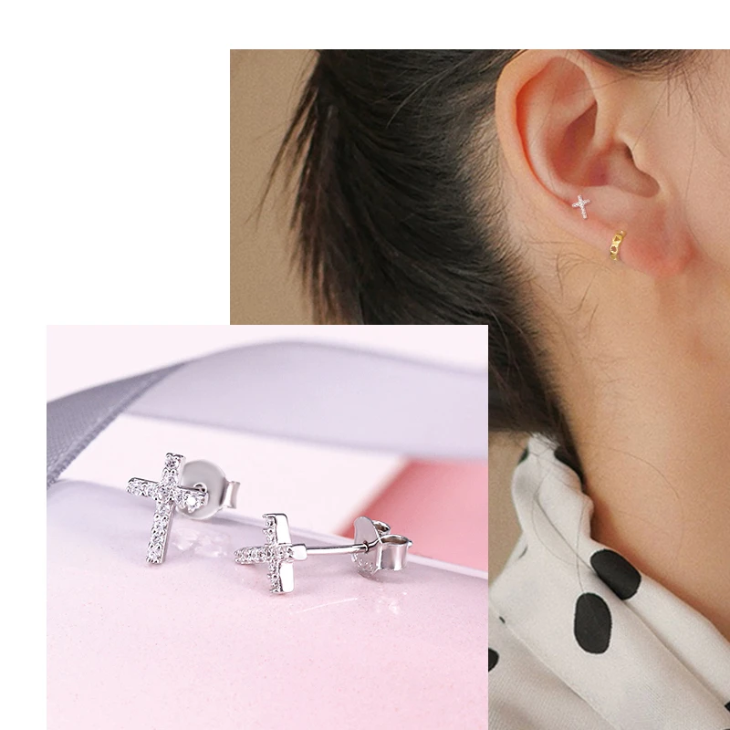 Elegant Cross Design Bridal stud Earrings Sparkling sterling silver Rhinestone Crystal Earrings For Women Wedding Jewelry A30
Elegant Cross Design Bridal stud Earrings Sparkling sterling silver Rhinestone Crystal Earrings For Women Wedding Jewelry A30