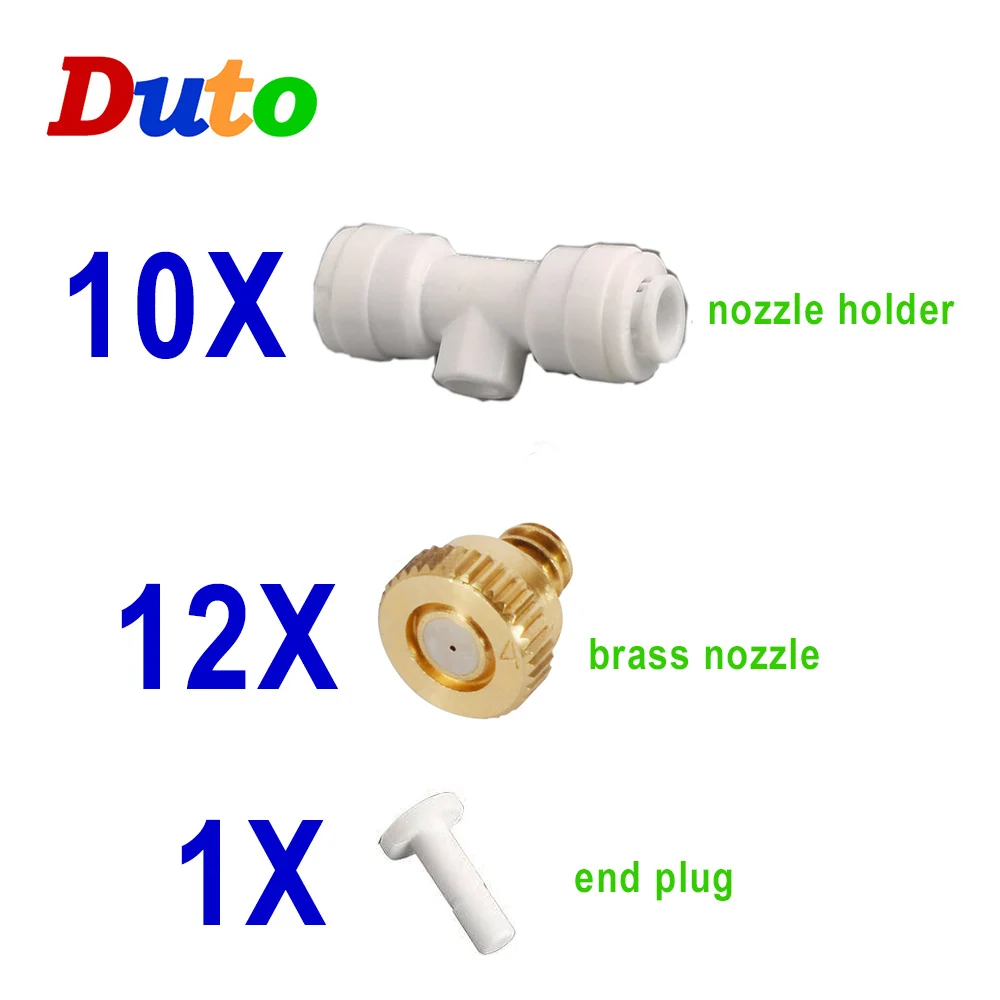 DIY misting kits including 12pcs brass nozzles kits 10pcs nozzle White holder 1pcs end plug for gazebo misting cooling system
DIY misting kits including 12pcs brass nozzles kits 10pcs nozzle White holder 1pcs end plug for gazebo misting cooling system