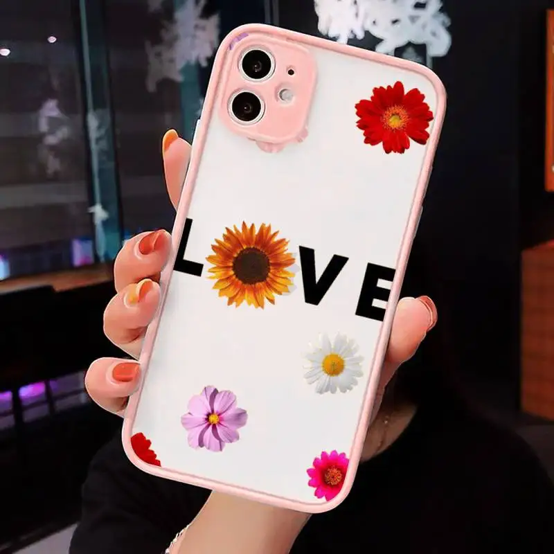 Cute cartoon daisy flower Phone Cases Matte transparent For Pink iPhone 12 Mini 11 Pro XR XS Max 7 8 Plus X Back Cover
Cute cartoon daisy flower Phone Cases Matte transparent For Pink iPhone 12 Mini 11 Pro XR XS Max 7 8 Plus X Back Cover