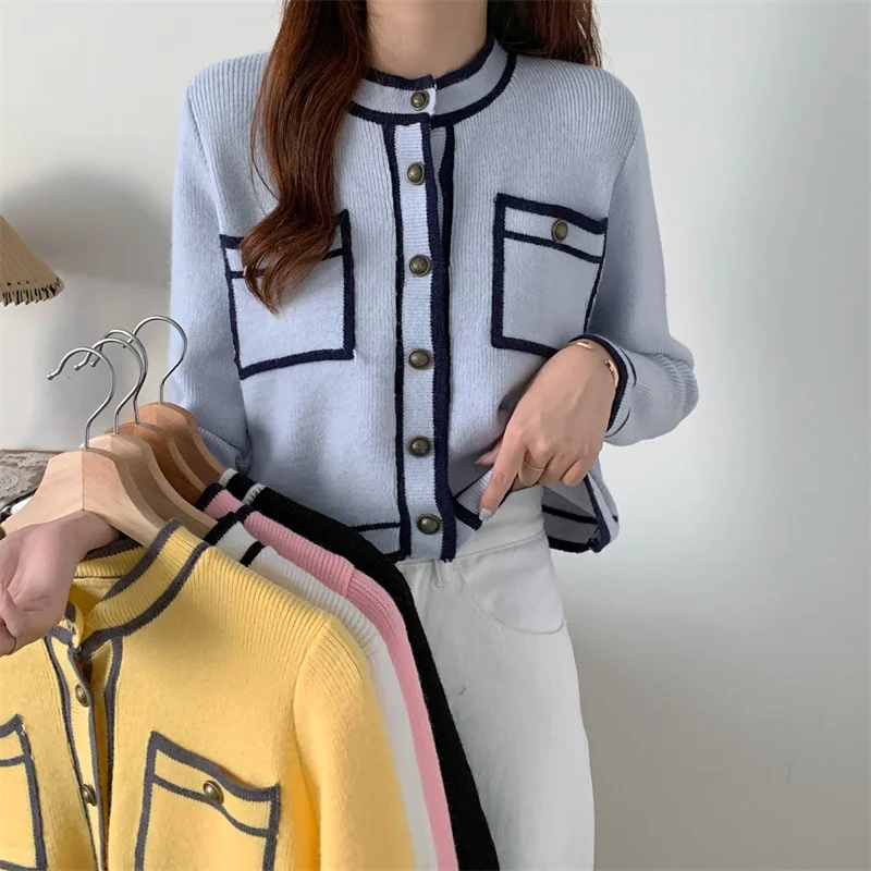 Women Winter Knit Sweater Coat O Neck Cardigans Warm Knitwear Long Sleeve Patchwork Crop Tops Single-breasted Sweaters
Women Winter Knit Sweater Coat O Neck Cardigans Warm Knitwear Long Sleeve Patchwork Crop Tops Single-breasted Sweaters