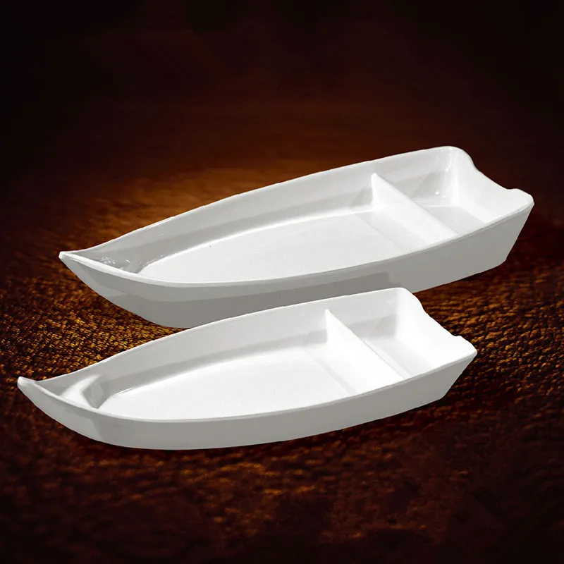 Creative Boat Style Cuisine Dish Melamine Snack Dessert Sushi Sashimi Boat Tray Hotel Food Seafood Plate
Creative Boat Style Cuisine Dish Melamine Snack Dessert Sushi Sashimi Boat Tray Hotel Food Seafood Plate