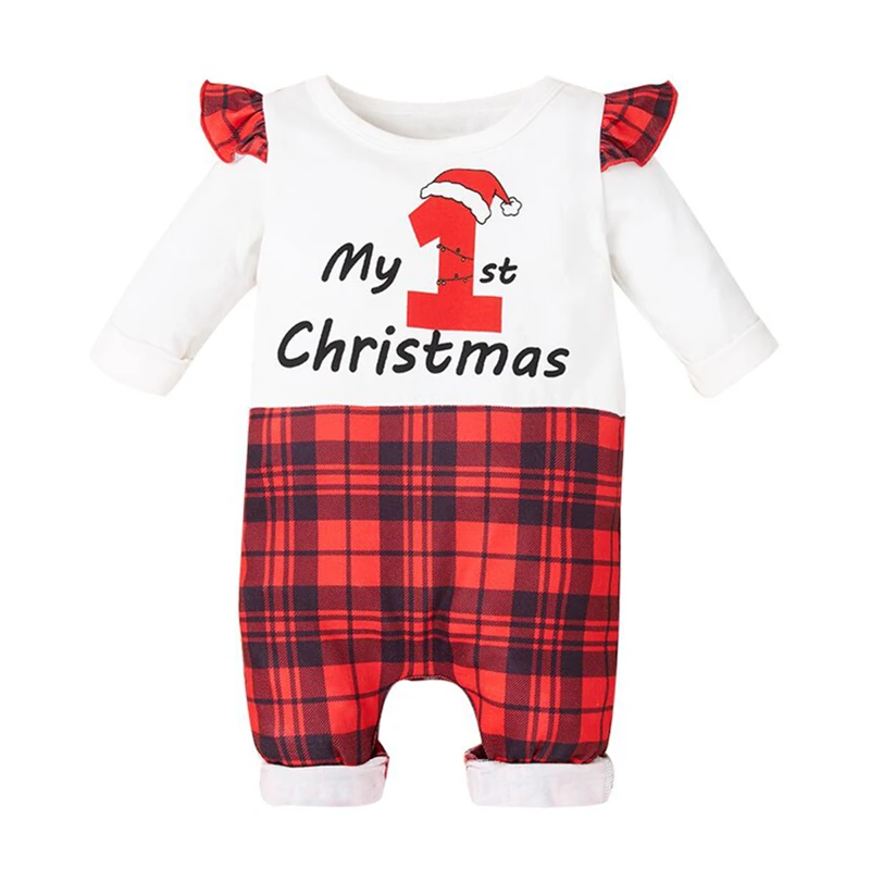 BY Newborn Baby Christmas Romper Ruffle Infant Letter Plaid Print Long Sleeve Jumpsuit Girls Fall Rompers One Piece Clothes
BY Newborn Baby Christmas Romper Ruffle Infant Letter Plaid Print Long Sleeve Jumpsuit Girls Fall Rompers One Piece Clothes