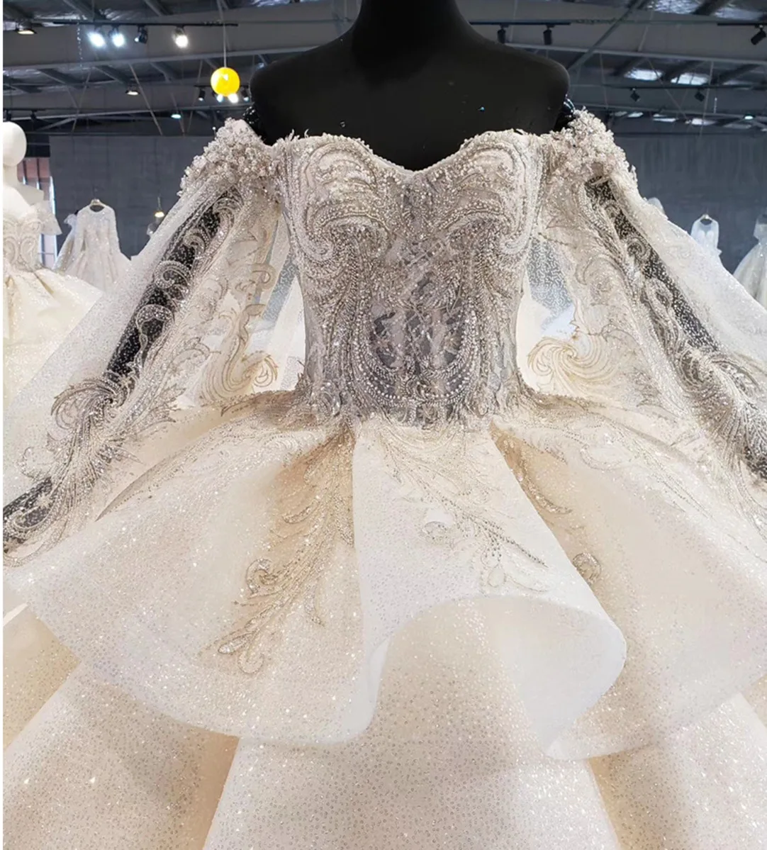 Роскошное бальное свадебное платье размера плюс специальная накидка шаль