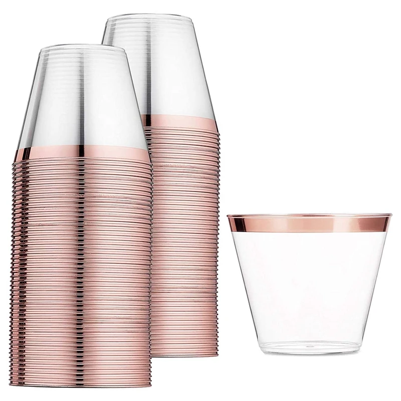 Rose Gold Plastic Cups 9 Oz Disposable Cup Plastic Wine Glass Party Cups Transparent Plastic Cups For Parties
Rose Gold Plastic Cups 9 Oz Disposable Cup Plastic Wine Glass Party Cups Transparent Plastic Cups For Parties