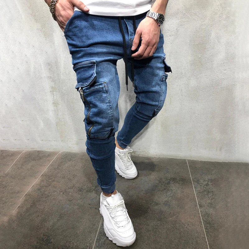 Lace Up Denim Pants Men Zipper Pocket Jeans Hip Hop Male Casual Slim Long Trousers Bottoms Denim Skinny Mens Jeans
Lace Up Denim Pants Men Zipper Pocket Jeans Hip Hop Male Casual Slim Long Trousers Bottoms Denim Skinny Mens Jeans