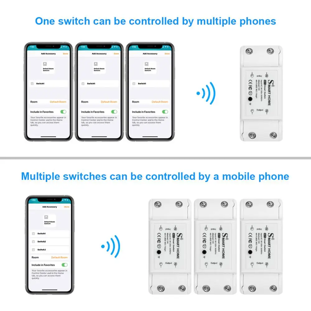 Homekit Smart Home WIFI Breaker Home DIY Electric Relay WIFI Switch Automation Module 90-250V AC(50/60Hz) 10A
Homekit Smart Home WIFI Breaker Home DIY Electric Relay WIFI Switch Automation Module 90-250V AC(50/60Hz) 10A