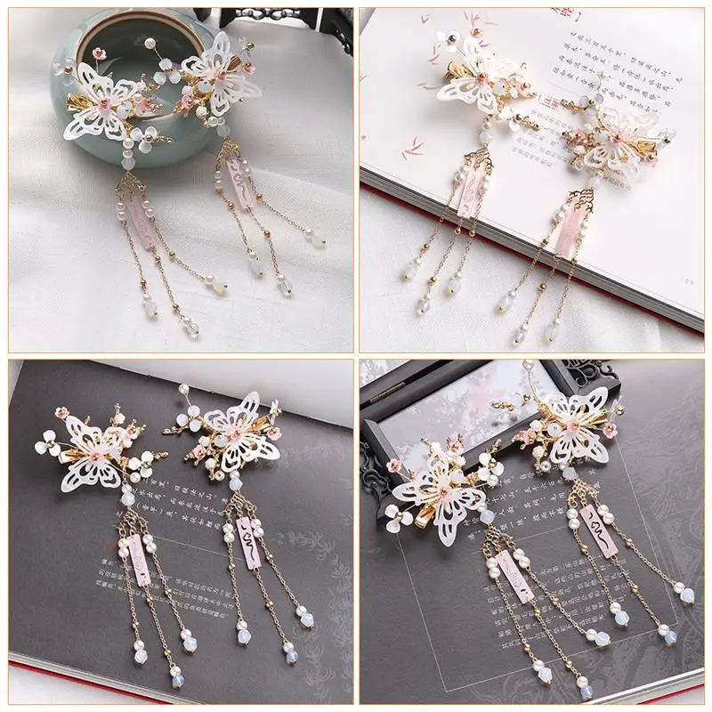 1 Pair of Chinese Style Tassel Hairpins Classic Hanfu Headwear for Girls 
1 Pair of Chinese Style Tassel Hairpins Classic Hanfu Headwear for Girls