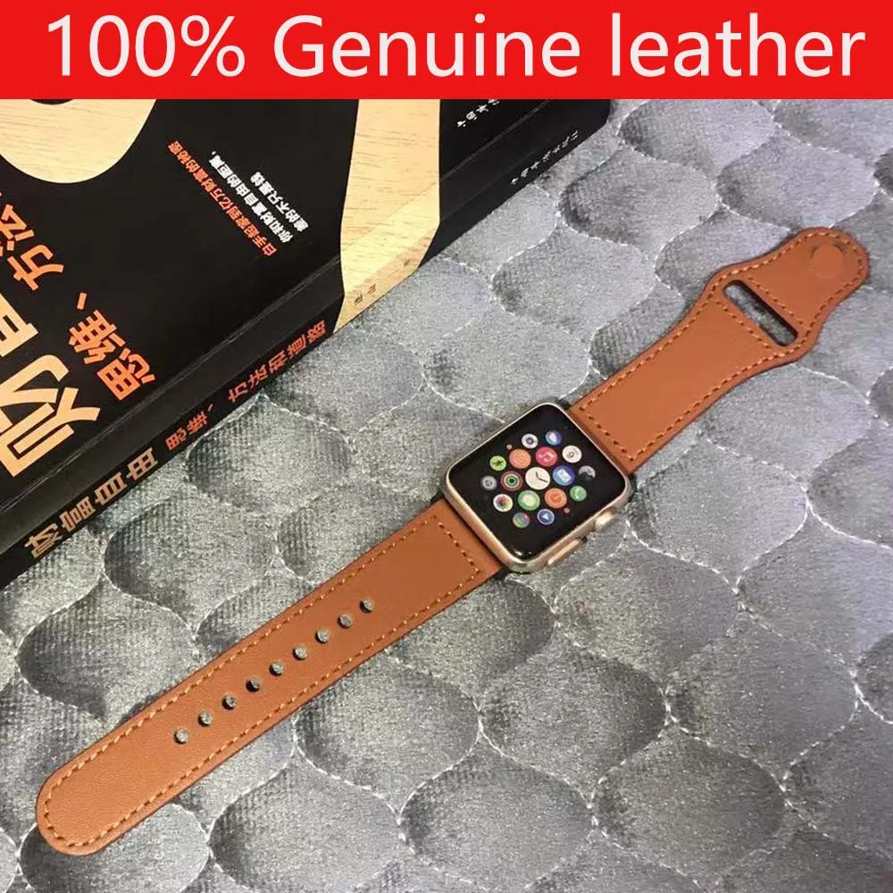 100% натуральная кожа петля ремешок для наручных часов apple watch версии SE 42 мм 44