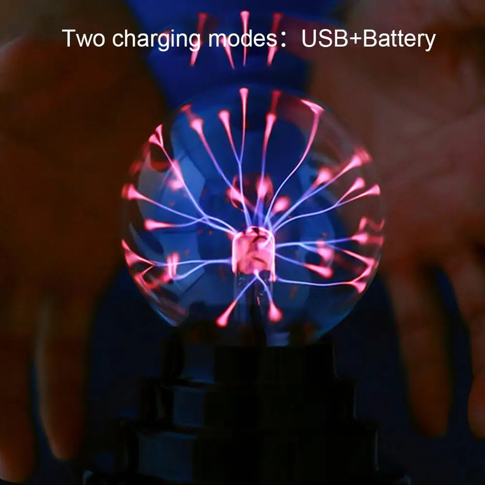 Лидер продаж 8*14 см USB волшебное черное основание стеклянный плазменный шар