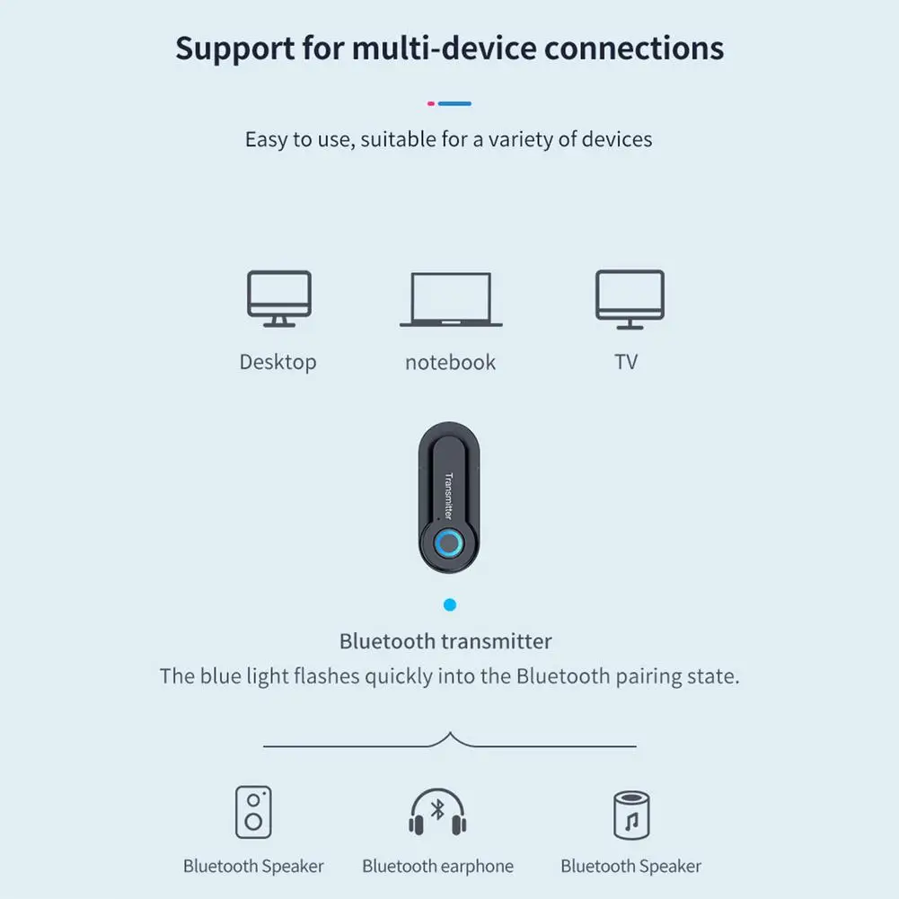 Приемник-передатчик Bluetooth 5 0 2 в 1 беспроводной аудио адаптер APTX с низкой задержкой