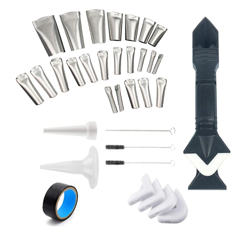 34PCS Caulking Finisher Kit Stainless Steel Caulk Nozzle Applicator For Kitchen Bathroom Window
34PCS Caulking Finisher Kit Stainless Steel Caulk Nozzle Applicator For Kitchen Bathroom Window