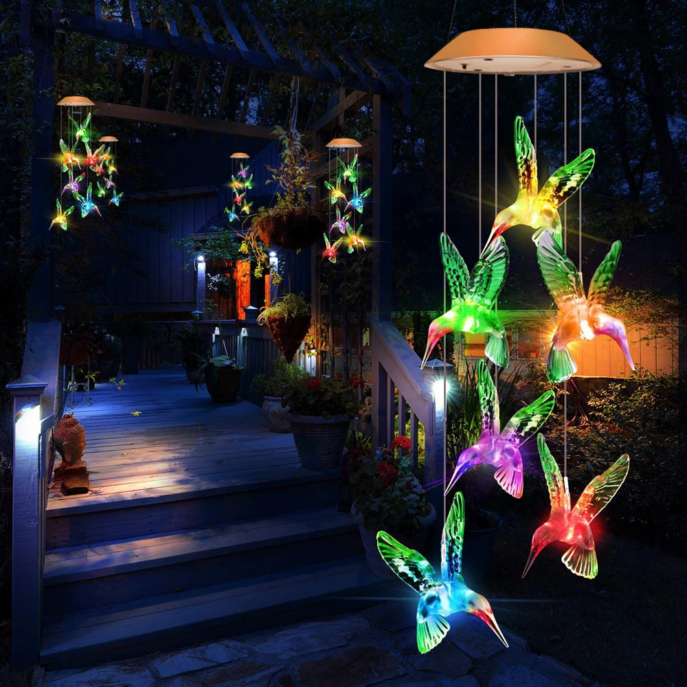 LED Colorful Solar Wind Chime Light Crystal Hummingbird Butterfly Waterproof Solar Led Light Outdoor for Garden Yard Lamps
LED Colorful Solar Wind Chime Light Crystal Hummingbird Butterfly Waterproof Solar Led Light Outdoor for Garden Yard Lamps