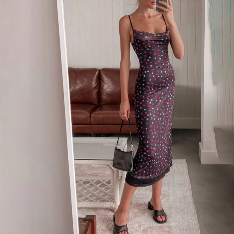Chic Summer Printed Spaghetti Strap Midi Sundress Women Low Cut Ruched Backless Bodycon Dress Party Vacation Vestido A-Line
Chic Summer Printed Spaghetti Strap Midi Sundress Women Low Cut Ruched Backless Bodycon Dress Party Vacation Vestido A-Line